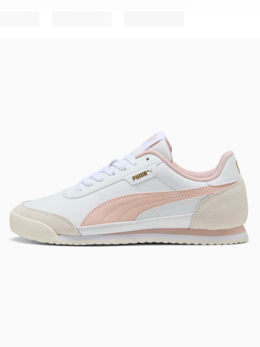 PUMA Turino II OG Unisex Sneakers White Rose Quartz White and Gold 8.5 NWOB
